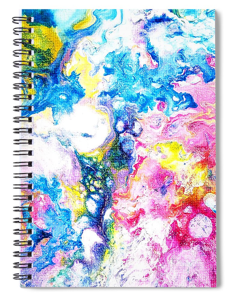 Abstract Spiral Notebook featuring the painting Bubbles by Christine Bolden