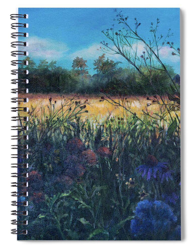 Weeds Spiral Notebook featuring the painting Buckeye Woods, Late Summer by Carol Klingel