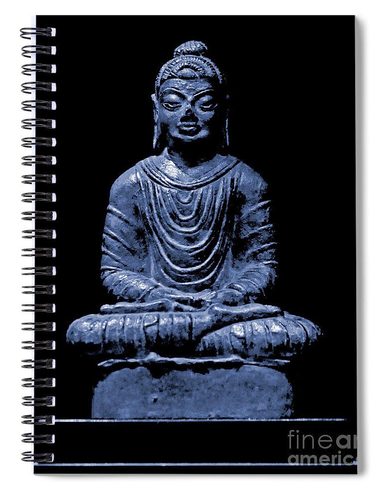 Buddha Spiral Notebook featuring the photograph Buddha Blue by Marisol VB