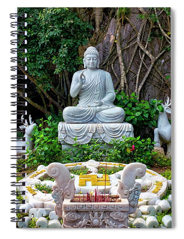 Vietnam Spiral Notebook featuring the photograph Buddha in Thui Son by Fabrizio Troiani