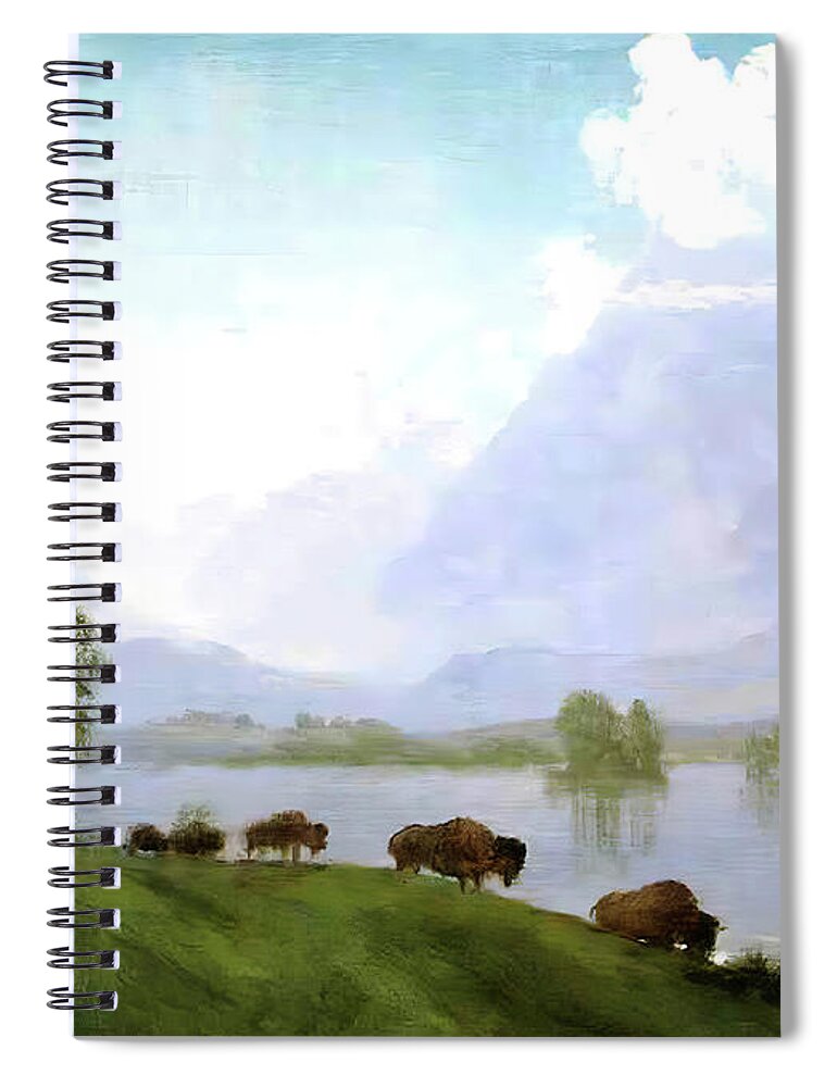 Landscape Spiral Notebook featuring the photograph Buffalo Country by Albert Bierstadt