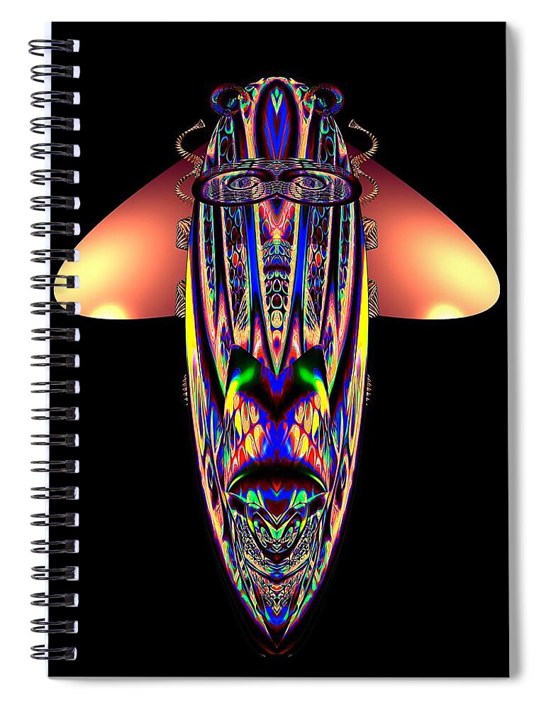 Abstract Spiral Notebook featuring the digital art Bugs LX by Tom McDanel