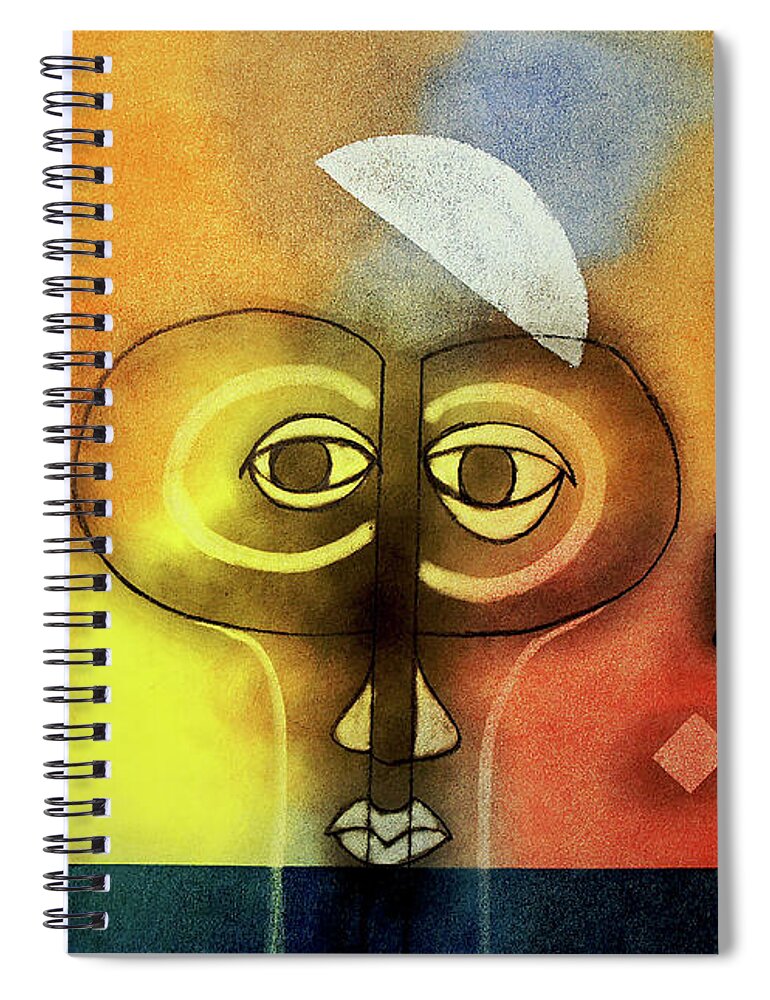 African Art. African Spiral Notebook featuring the painting Building Blocks by Winston Saoli 1950-1995
