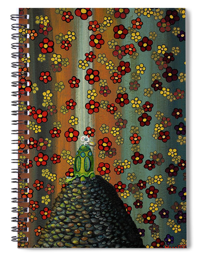 Optimism Spiral Notebook featuring the painting Building Together by Mindy Huntress