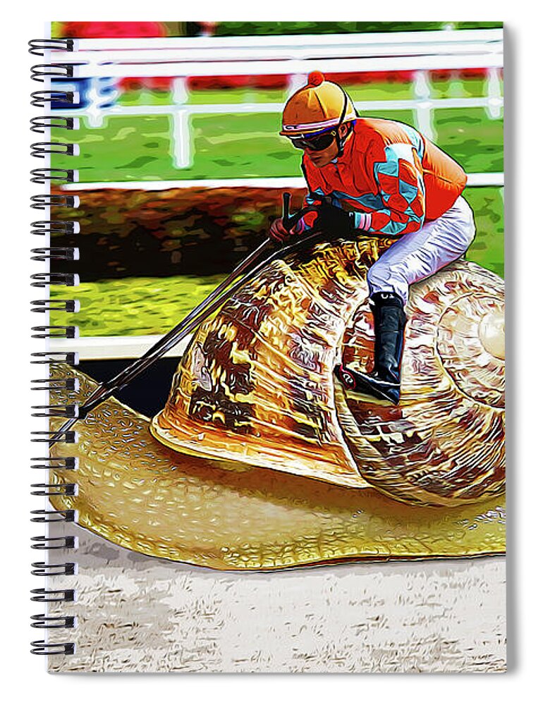 Thoroughbred Spiral Notebook featuring the mixed media Built for Speed by Ed Taylor