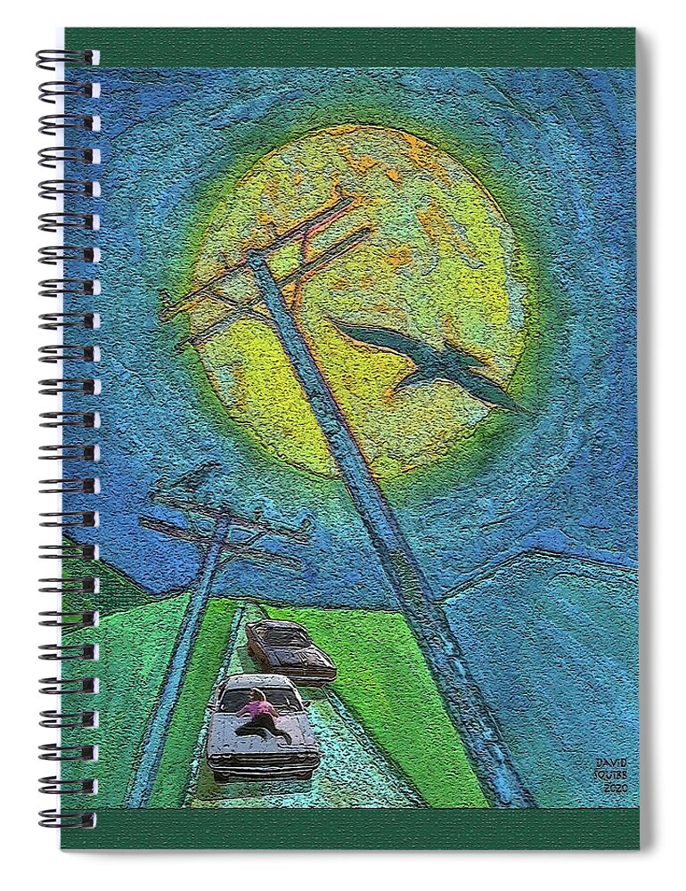 Car Chase Spiral Notebook featuring the digital art Car Chase / Death Proof by David Squibb