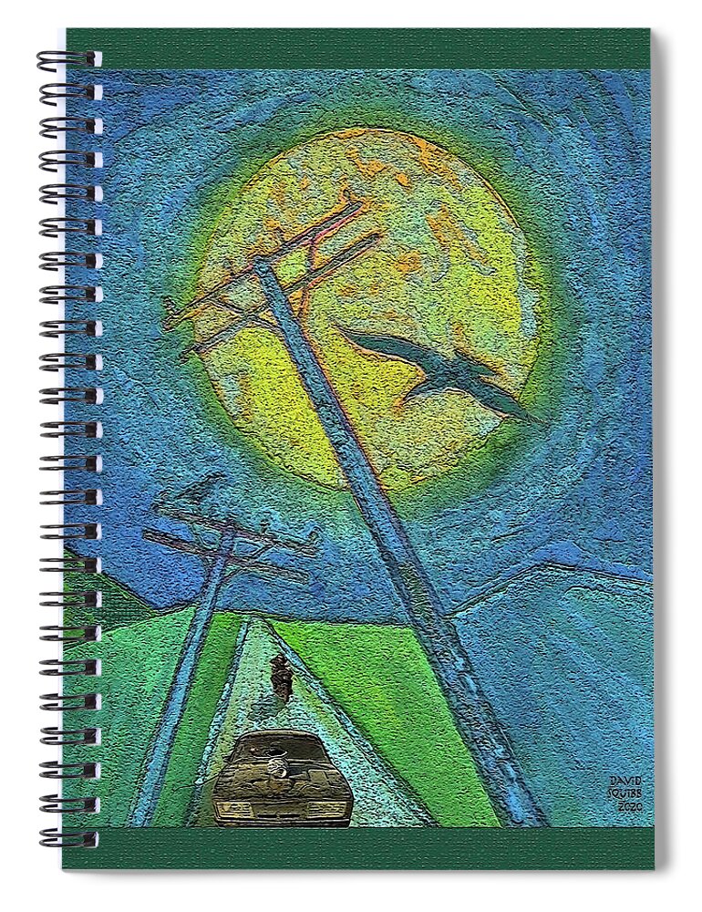 Car Chase Spiral Notebook featuring the digital art Car Chase / Road Warrior by David Squibb