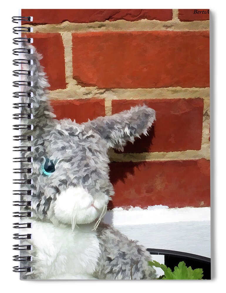 Bunny Spiral Notebook featuring the photograph Bunny in a Pot by Roberta Byram