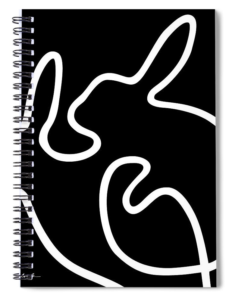 Bunny Spiral Notebook featuring the painting Bunny Love by Nikita Coulombe