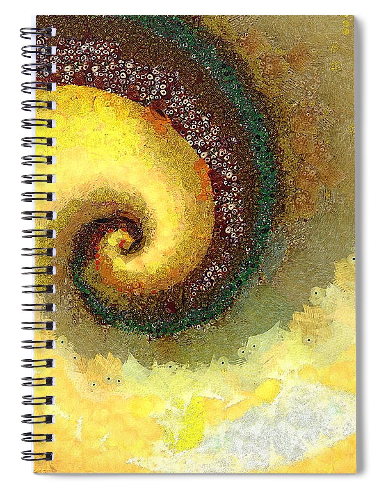 Nautilus Spiral Notebook featuring the photograph Burgundy and Cream Painterly Nautilus by Sea Change Vibes