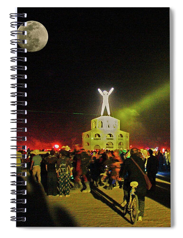 Burning Spiral Notebook featuring the photograph Burn Night by Carl Moore