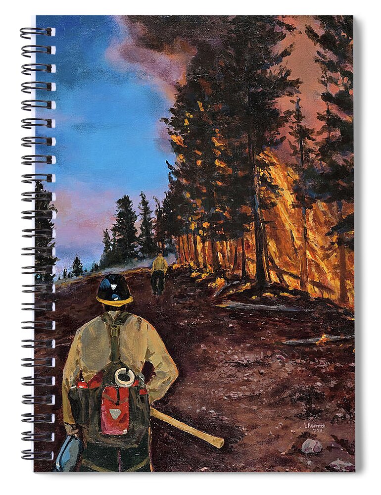 Wildland Fire Spiral Notebook featuring the digital art Burn Out by Les Herman