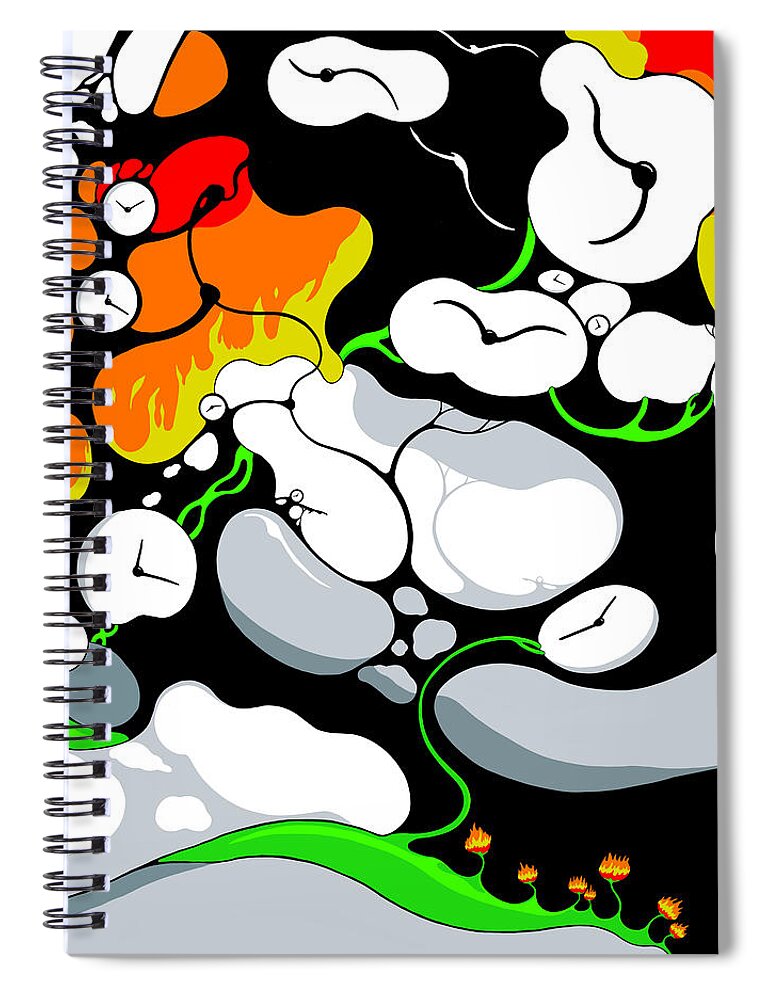 Clocks Spiral Notebook featuring the digital art Burning the House by Craig Tilley