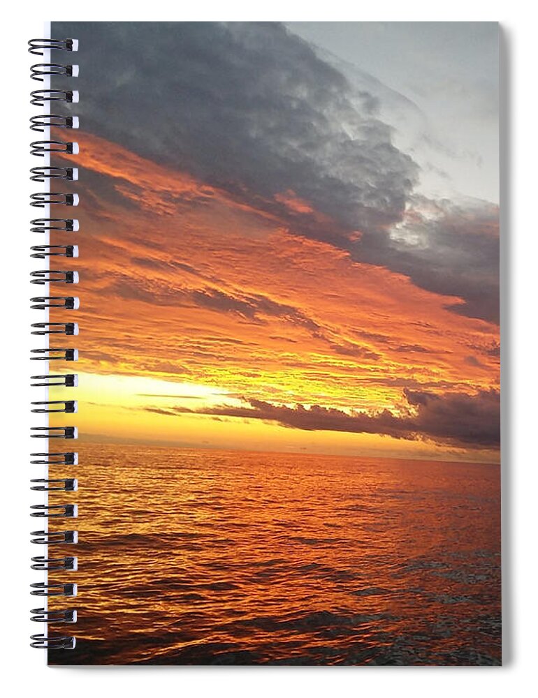 Orange Spiral Notebook featuring the photograph Burnt Orange Sunset by Denise Morgan