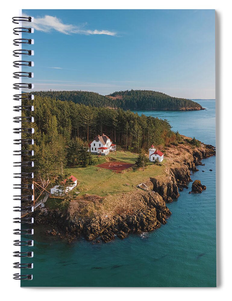 Lighthouse Spiral Notebook featuring the photograph Burrows Island Lighthouse #2 by Michael Rauwolf