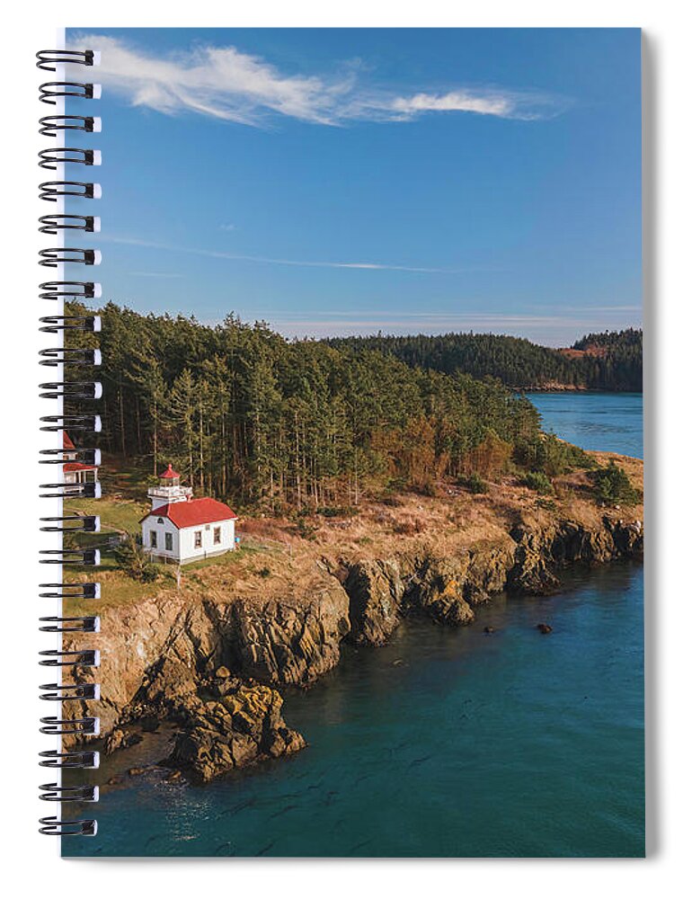 Lighthouse Spiral Notebook featuring the photograph Burrows Island Lighthouse by Michael Rauwolf
