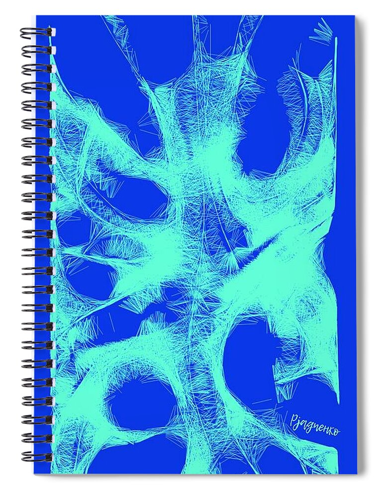 Butterfly Spiral Notebook featuring the digital art Buterfly blue by Ljev Rjadcenko