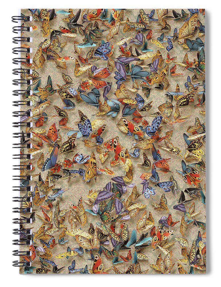 Butterflies Spiral Notebook featuring the mixed media Butterflies by Kurt Wenner