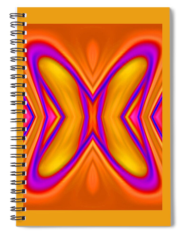 Abstract Art Spiral Notebook featuring the digital art Butterfly Abstract Mango by Ronald Mills