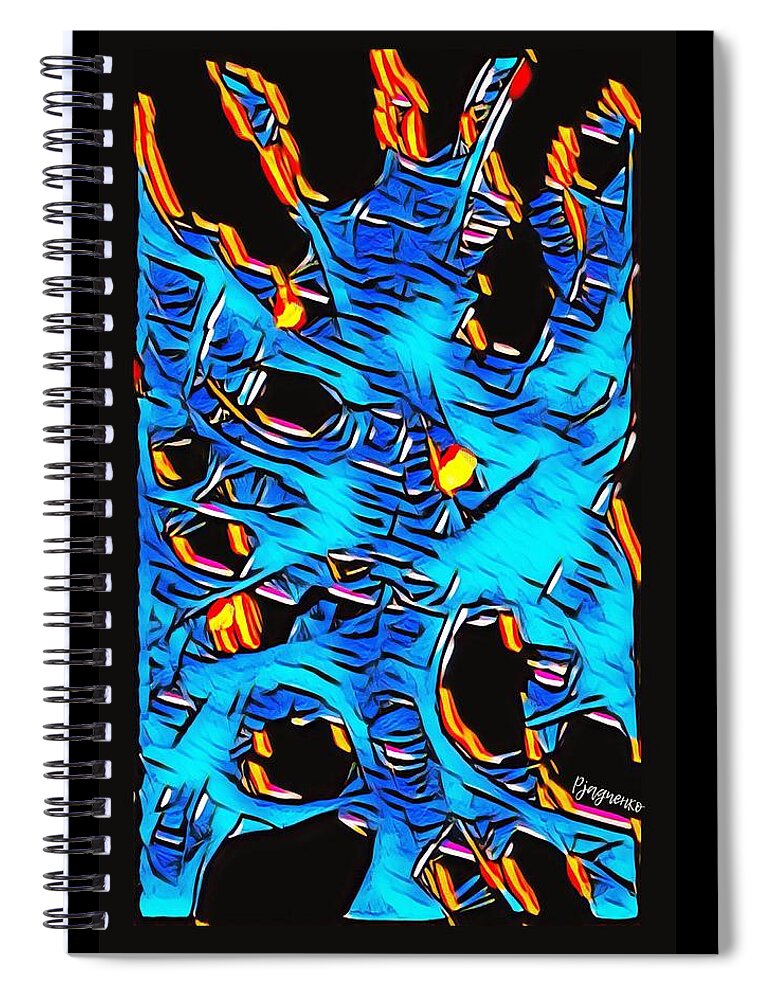 Butterfly Spiral Notebook featuring the digital art Butterfly blues by Ljev Rjadcenko