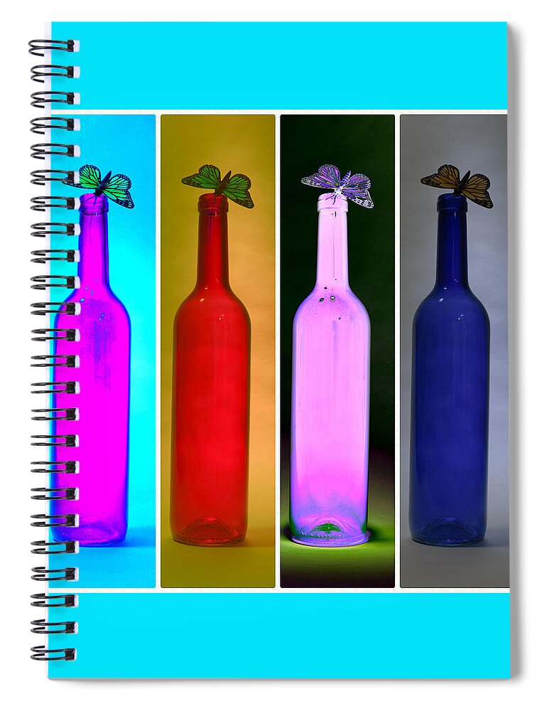 Wine Bottles Spiral Notebook featuring the photograph Butterfly High by Tom Kelly