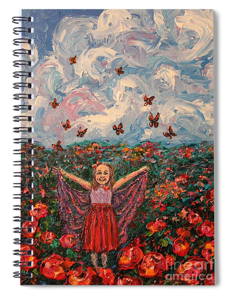 Butterfly Spiral Notebook featuring the painting Butterfly Lili by Linda Donlin