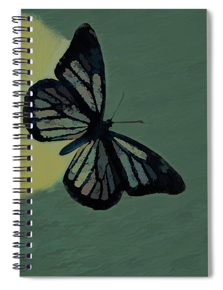 Butterfly Spiral Notebook featuring the digital art Butterfly Moon 5 by Ernest Echols