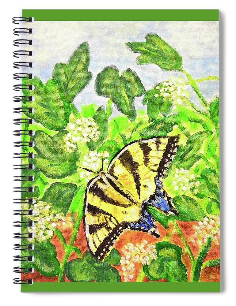 Butterfly Spiral Notebook featuring the painting Butterfly by Nancy Sisco