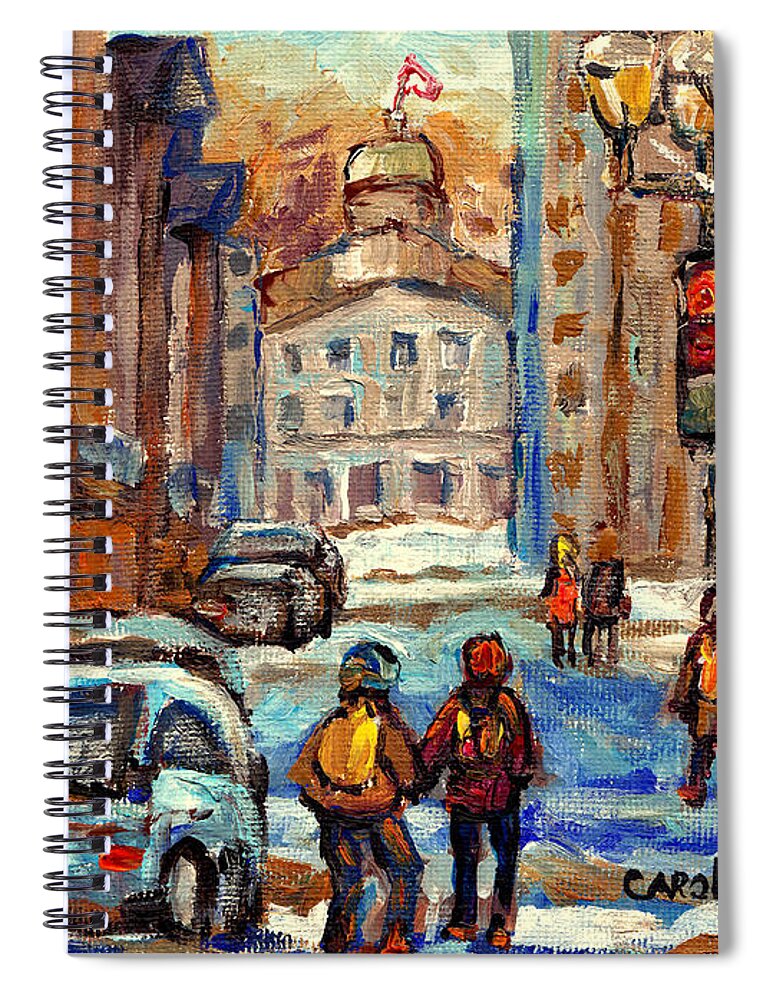 Montreal Spiral Notebook featuring the painting Buy Original Mcgill University Paintings Prints And Products C Spandau Artist Best Montreal Scenes by Carole Spandau
