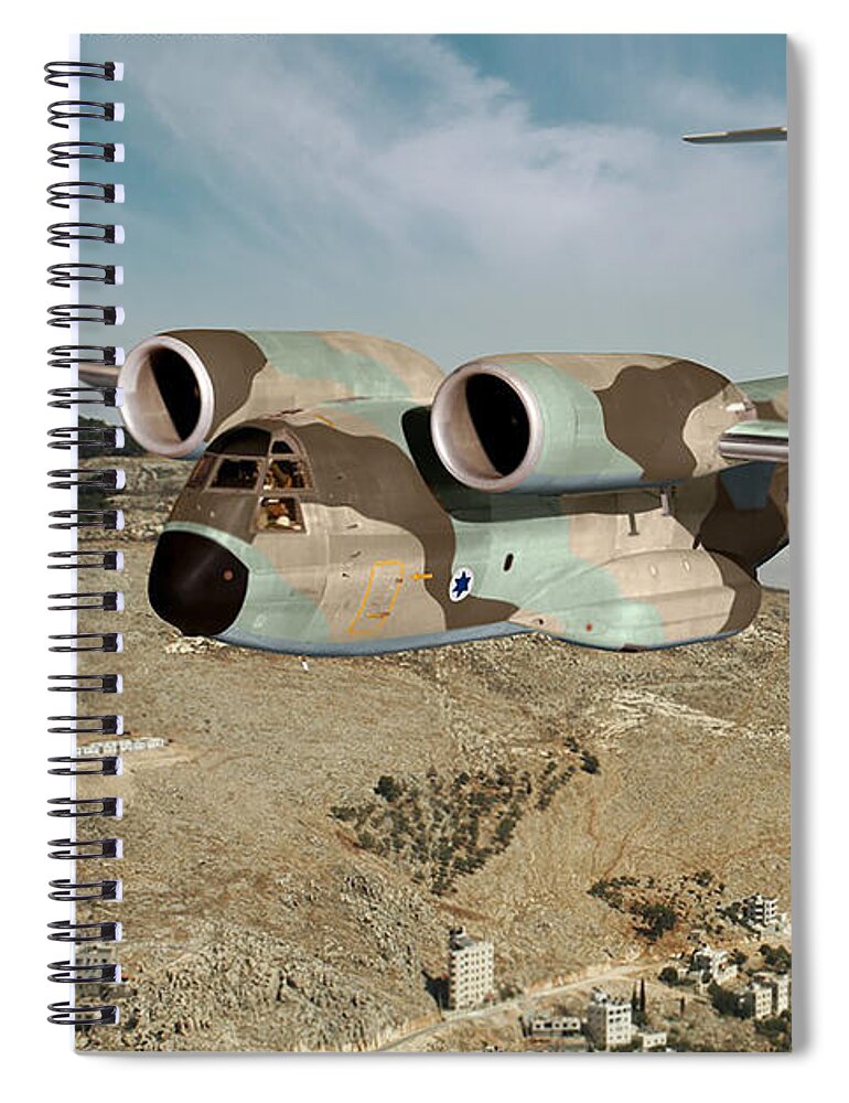 Osprey Spiral Notebook featuring the digital art C-14I Golyat by Custom Aviation Art