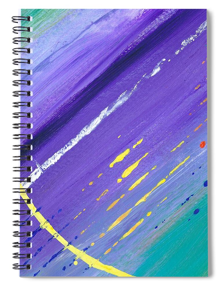 Abstracts Spiral Notebook featuring the painting Listening by Bill Tomsa