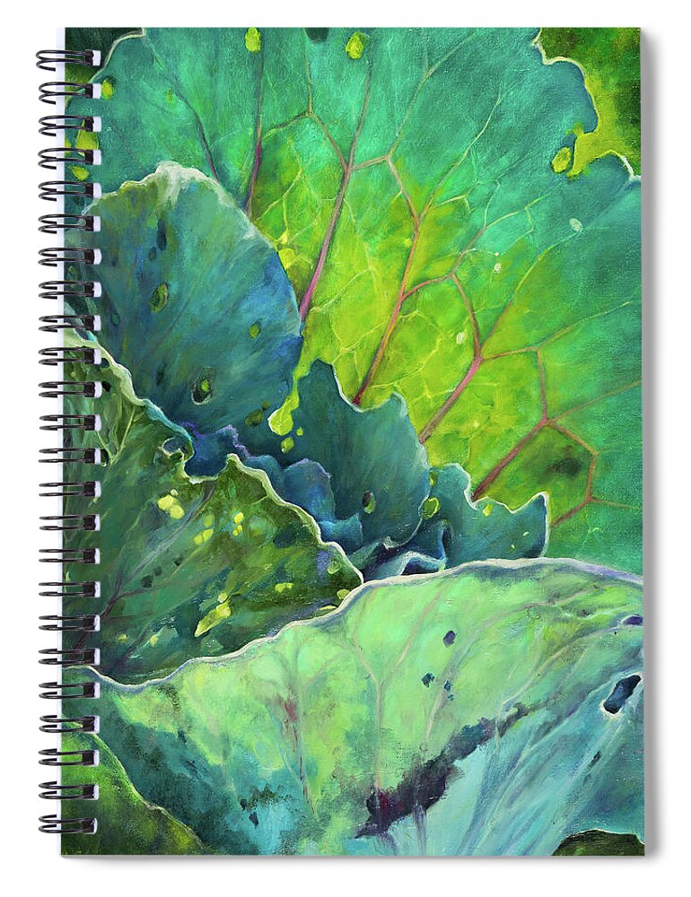 Light Spiral Notebook featuring the painting Cabbage Story 2 by Carol Klingel
