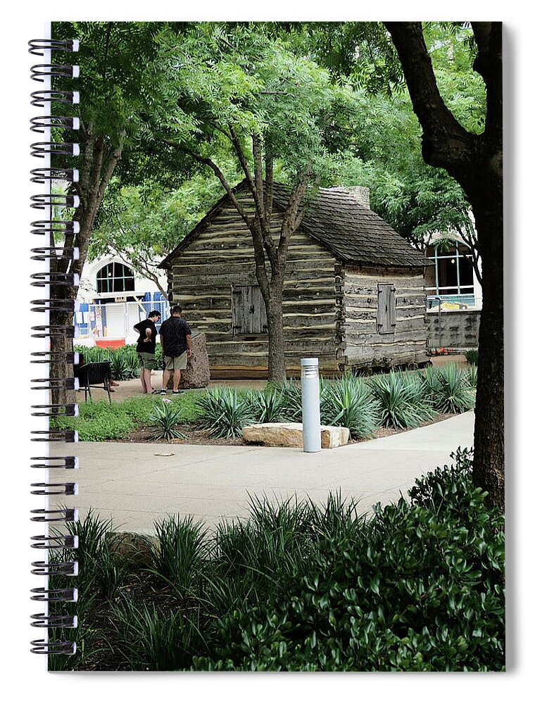 Green Spiral Notebook featuring the photograph Cabin in the Park by C Winslow Shafer