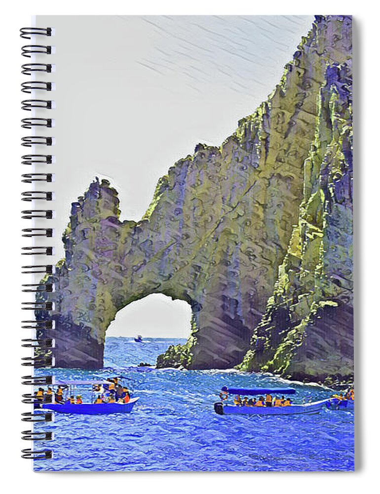 Cabo Spiral Notebook featuring the digital art Cabo Arch 0210 by David Ragland