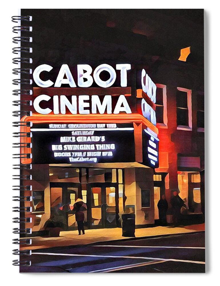  Spiral Notebook featuring the photograph Cabot Theater, Beverly MA by Adam Green