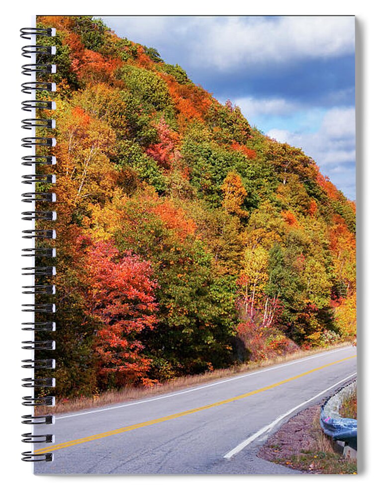 Autumn Spiral Notebook featuring the photograph Cabot Trail in Autumn Colors by Ken Morris