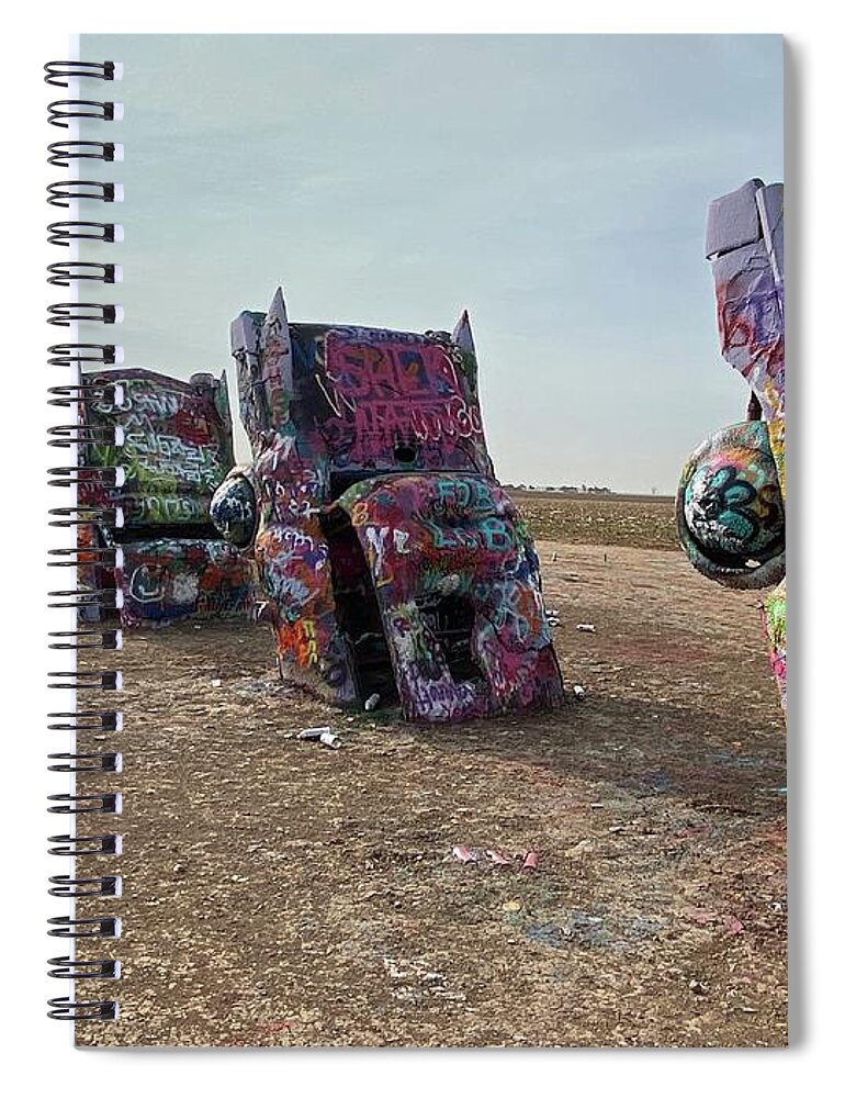 Cars Spiral Notebook featuring the photograph Cadillacs by Ron Roberts