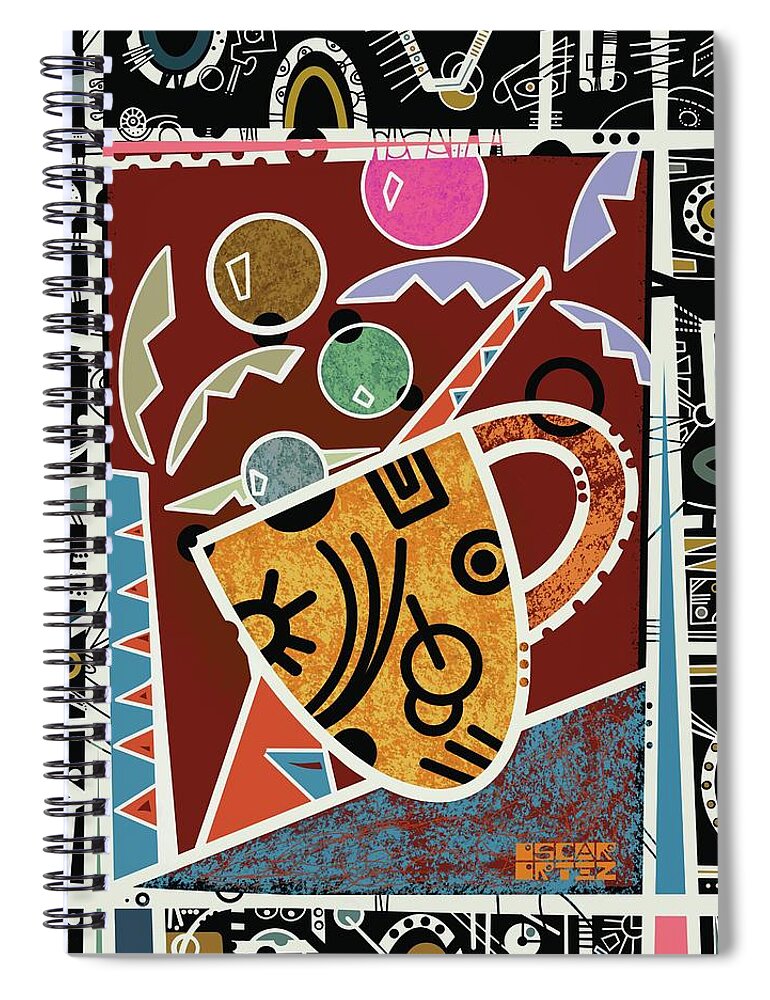 Coffee Spiral Notebook featuring the painting Cafe Fiesta by Oscar Ortiz