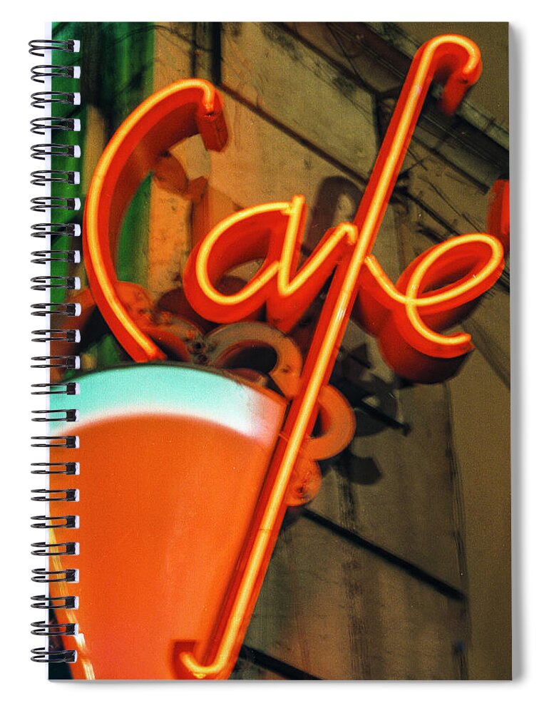 Cafe Spiral Notebook featuring the photograph Cafe in Portugal 2000 by Matthew Bamberg
