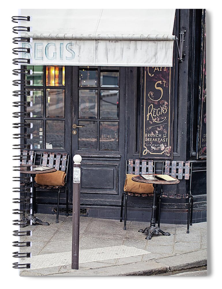 Ile Saint-louis Spiral Notebook featuring the photograph Cafe on Ile St. Louis by Melanie Alexandra Price
