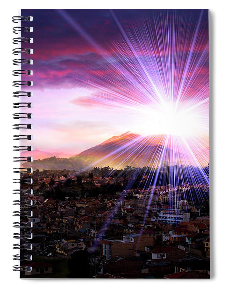1932 Spiral Notebook featuring the photograph Cajas Sunset Over Cuenca by Al Bourassa