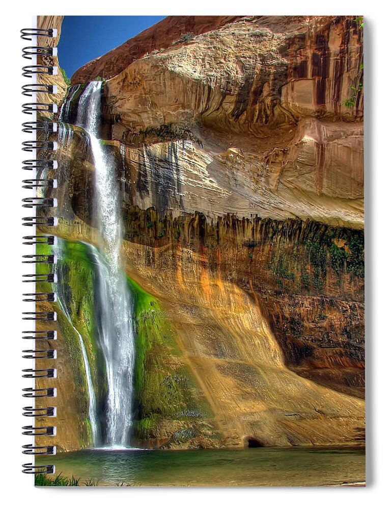 Calf Creek Spiral Notebook featuring the photograph Calf Creek Falls by Farol Tomson