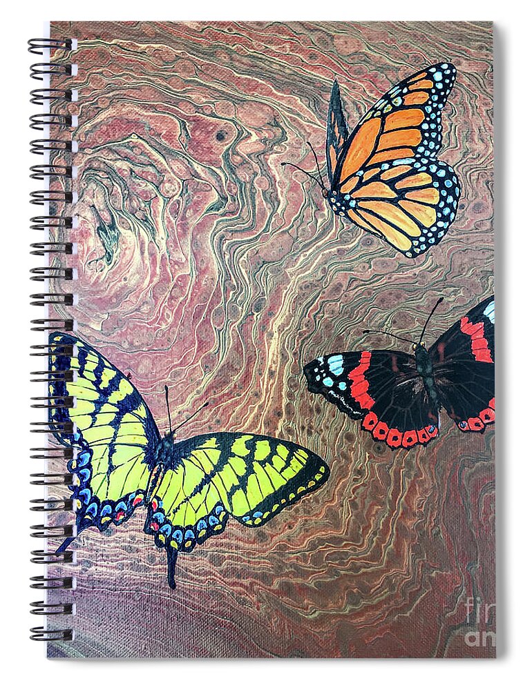Butterflies Spiral Notebook featuring the painting California Butterflies by Lucy Arnold