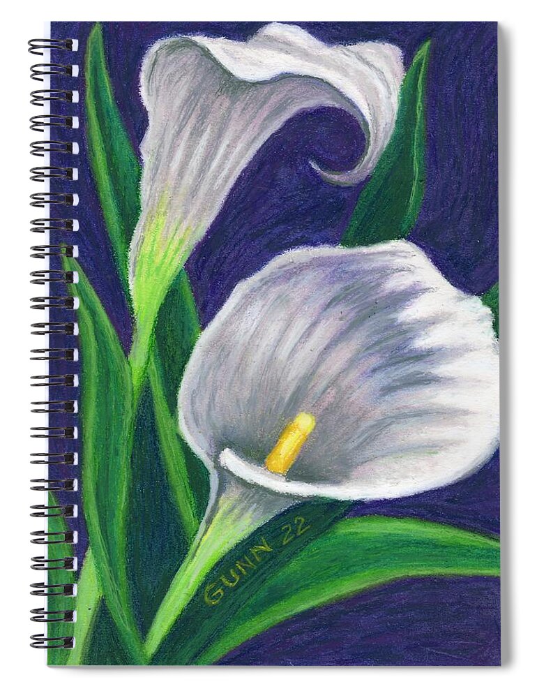 Calla Lilies Spiral Notebook featuring the pastel Calla Lilies 4 by Katrina Gunn