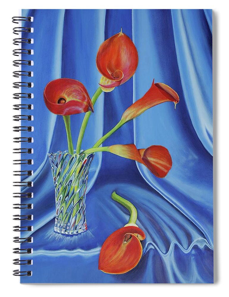 Popular Spiral Notebook featuring the painting Calla Lilies by Dorsey Northrup