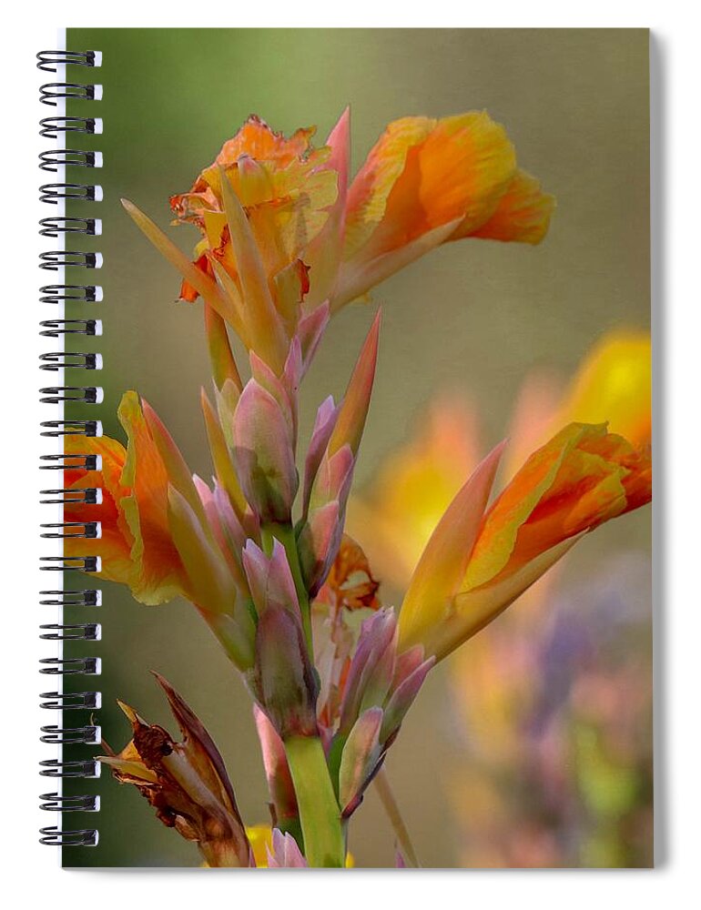 Closeup Spiral Notebook featuring the photograph Canna Lily by Susan Rydberg