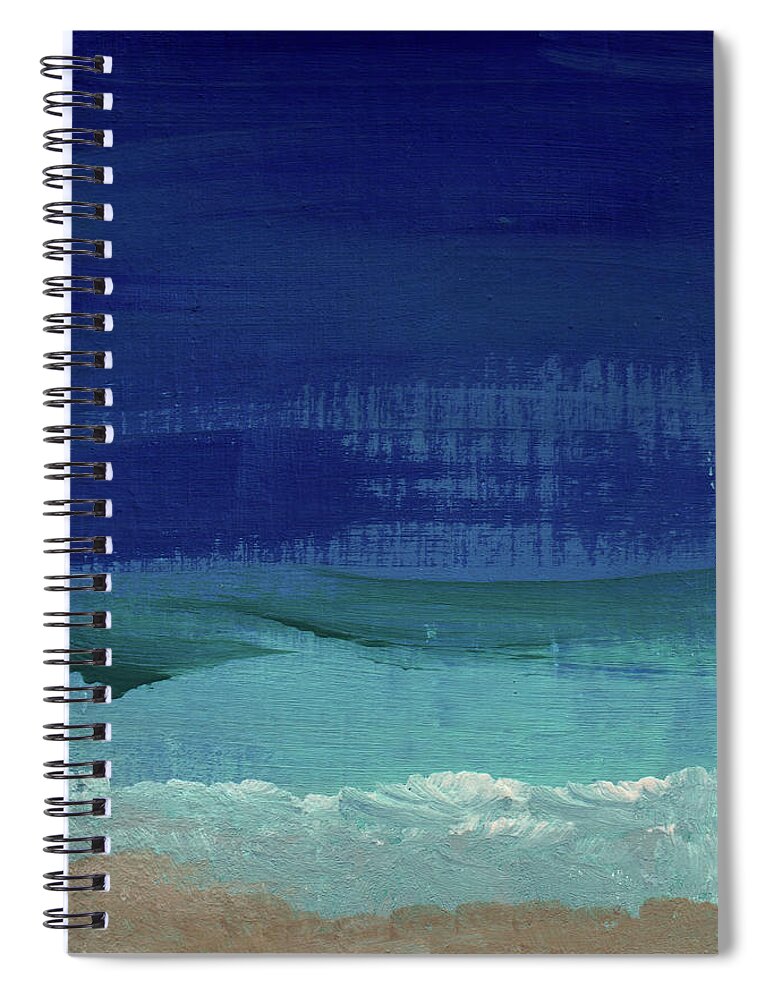 Abstract Art Spiral Notebook featuring the painting Calm Waters- Abstract Landscape Painting by Linda Woods