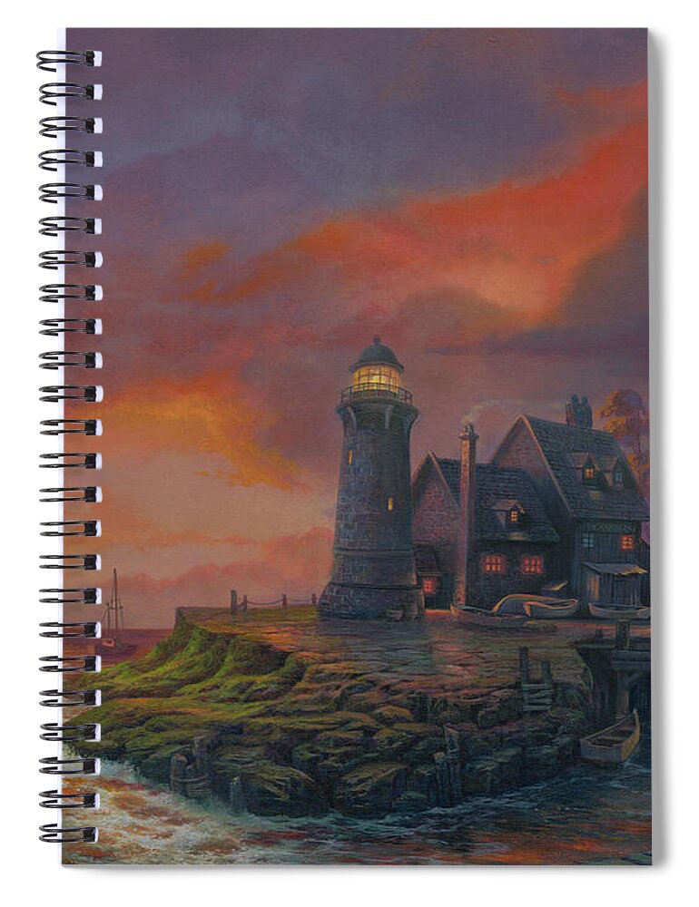 Michael Humphries Spiral Notebook featuring the painting Calm Waters by Michael Humphries