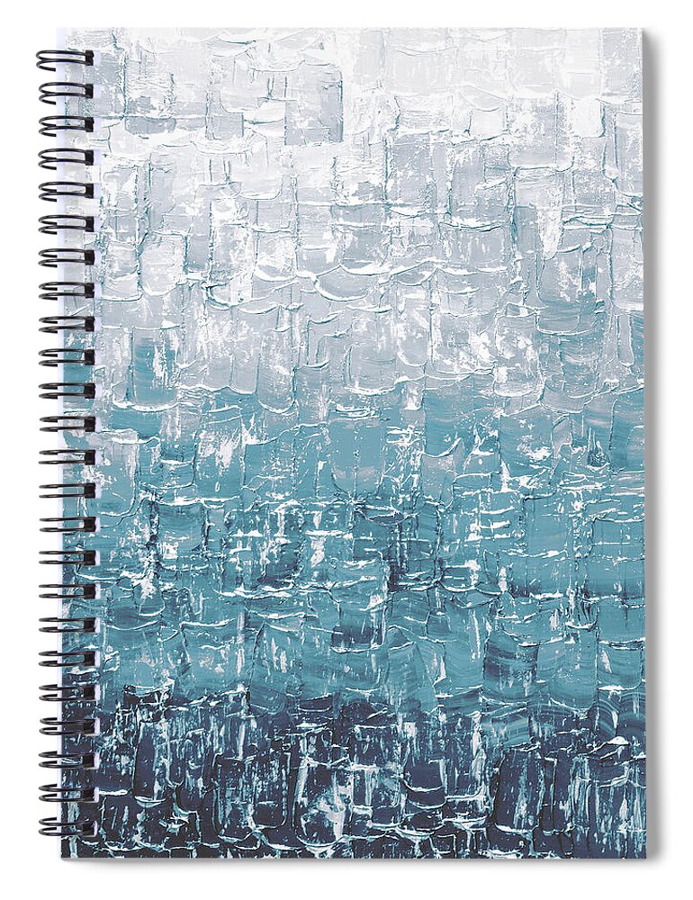 Calm Spiral Notebook featuring the painting Calming Blues by Linda Bailey