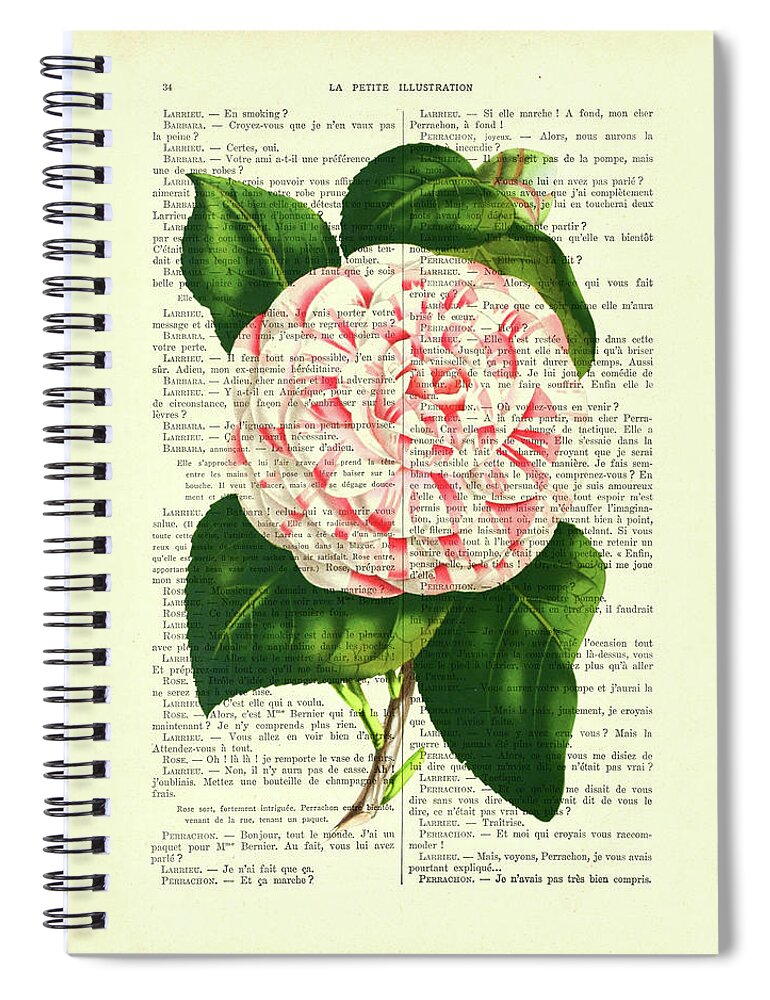 Camellia Japonica Spiral Notebook featuring the digital art Camellia japonica flower art by Madame Memento